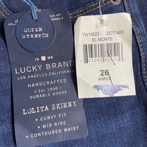 Lucky Brand Jeans Lolita Skinny El Monte sz 26 ankle NWT